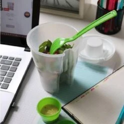 ML Salad To Go Beker Met Vork -Outdoor Camping Selecteer Winkels 61895 ml salad to go beker met vork