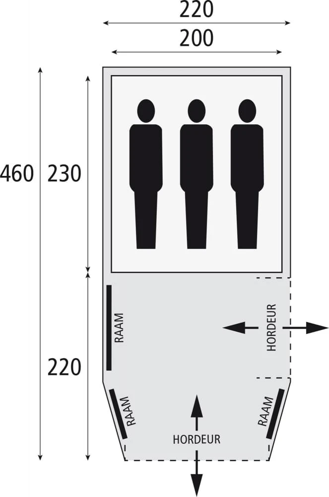 Bardani Mustang 220 RSTC / 3 Persoons Tent Beige 2 Bardani Mustang 220 RSTC / 3 Persoons Tent Beige - Afbeelding 2