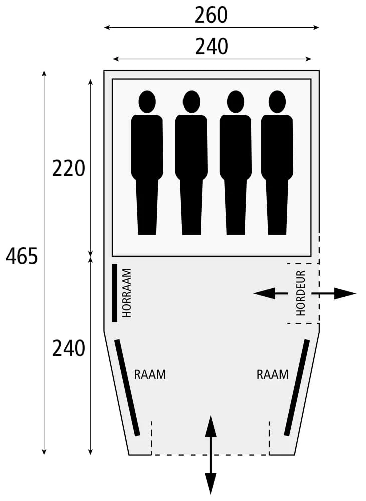Safarica Blackhawk 260 - 4 Persoons Tent Grijs 4 Safarica Blackhawk 260 - 4 Persoons Tent Grijs - Afbeelding 4