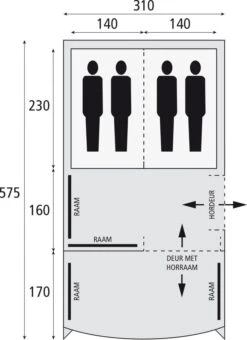 Safarica Pacific Reef 310 TC - 4 Persoons Tent Grijs -Outdoor Camping Selecteer Winkels 74812 safarica pacific reef 310 tc 4 persoons tent