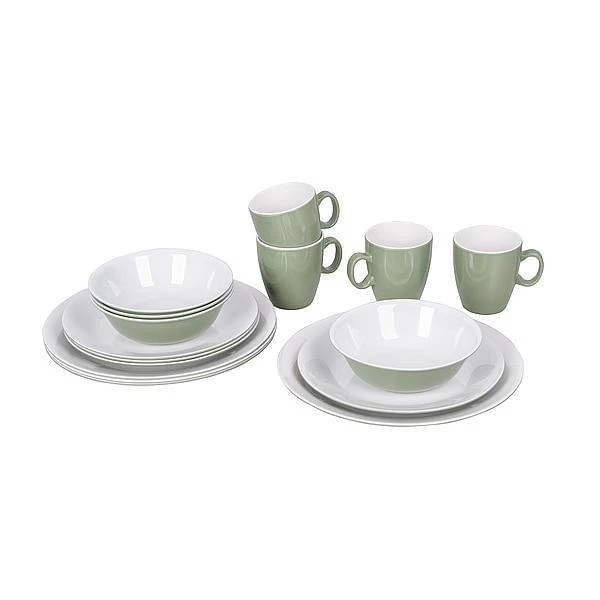 Bo-Camp Serviesset Melamine 16-delig Groen 1 Bo-Camp Serviesset Melamine 16-delig Groen