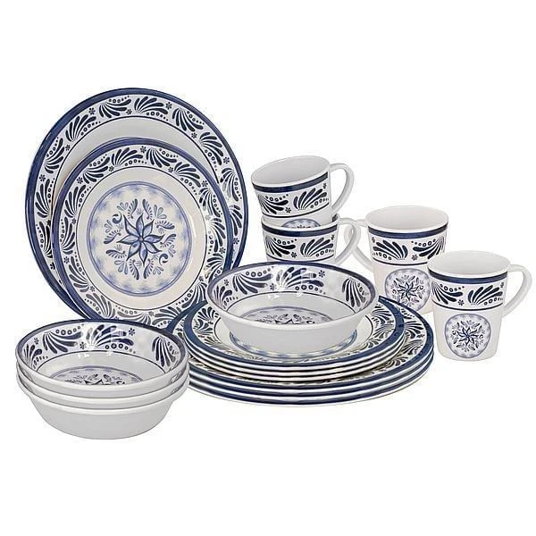 Bo-Camp Melamine Servies Old Dutch 16-delig 1 Bo-Camp Melamine Servies Old Dutch 16-delig