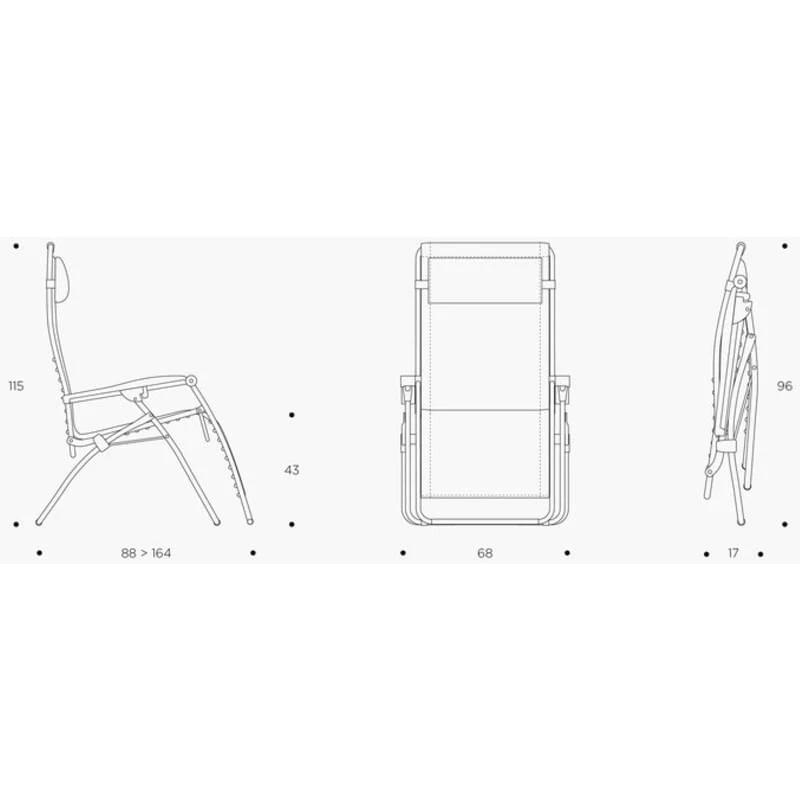 Lafuma RSX Clip Polykatoen Relaxstoel Grijs 4 Lafuma RSX Clip Polykatoen Relaxstoel Grijs - Afbeelding 4
