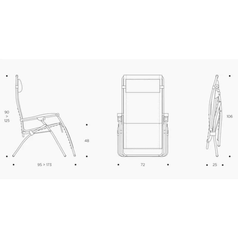 Lafuma RSX Clip Air Comfort XL Relaxstoel Zwart 4 Lafuma RSX Clip Air Comfort XL Relaxstoel Zwart - Afbeelding 4