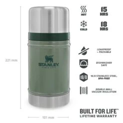Stanley The Legendary Classic Food Jar 0,7L Groen -Outdoor Camping Selecteer Winkels 82083 stanley the legendary classic food jar 07l