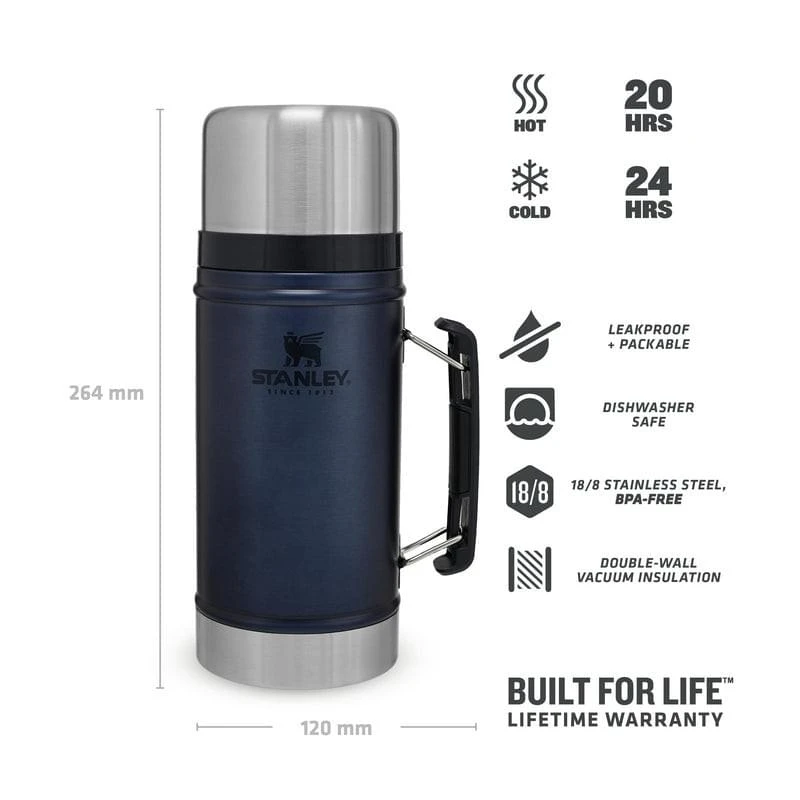 Stanley The Legendary Classic Food Jar 0.94L Blauw 2 Stanley The Legendary Classic Food Jar 0.94L Blauw - Afbeelding 2