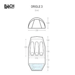 Bach Oriole 3 / 3 Persoons Tent Donkergroen -Outdoor Camping Selecteer Winkels 96124 bach oriole 3 3 persoons tent