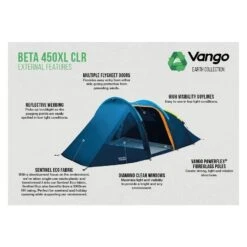 Vango Beta 450XL CLR / 4 Persoons Tent Blauw -Outdoor Camping Selecteer Winkels 96968 vango beta 450xl clr 4 persoons tent