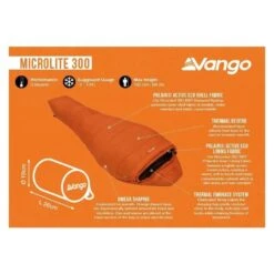 Vango Microlite 300 Mummy Slaapzak Synthetisch Oranje -Outdoor Camping Selecteer Winkels 97008 vango microlite 300 mummy slaapzak synthetisch